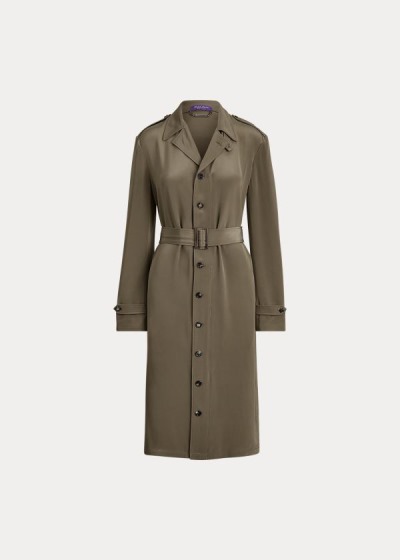 Vestidos Ralph Lauren Mujer Verde Oliva - Ansley Crepe Marocain - ATSDE2907